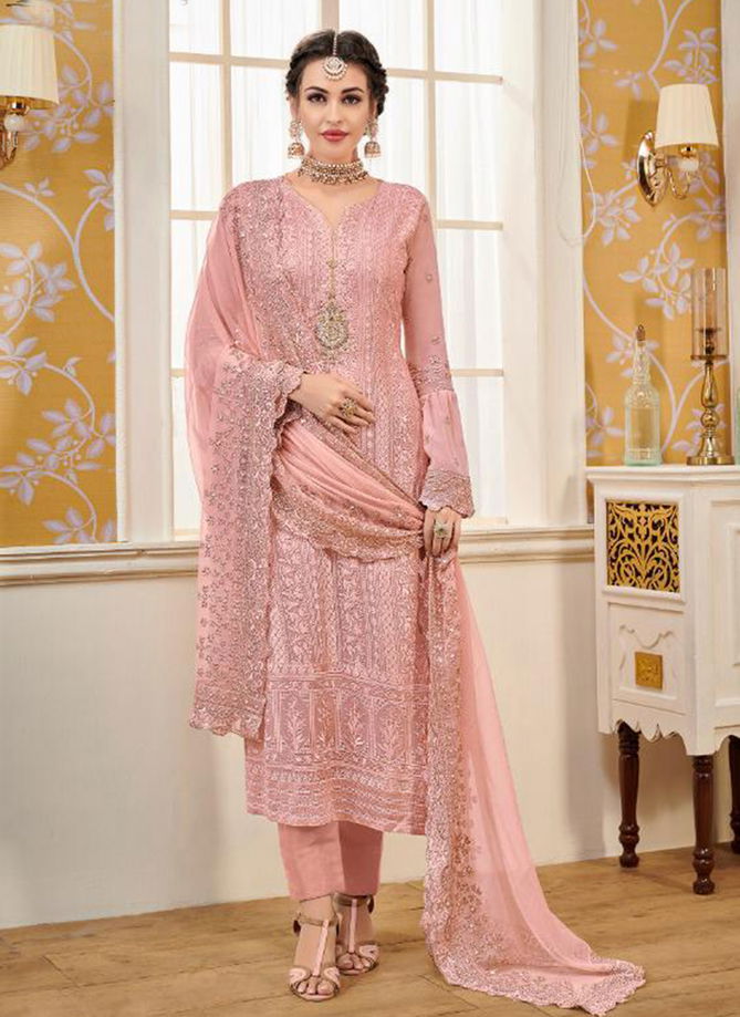 Eba Lifestyle Hurma Vol 12 Faux Georgette With Heavy Embroidery Work Top And Dupatta salwar Suit